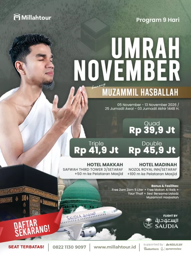 Minat Umroh November bareng Ustadz Muzammil Hasballah 05 -13 November 2026